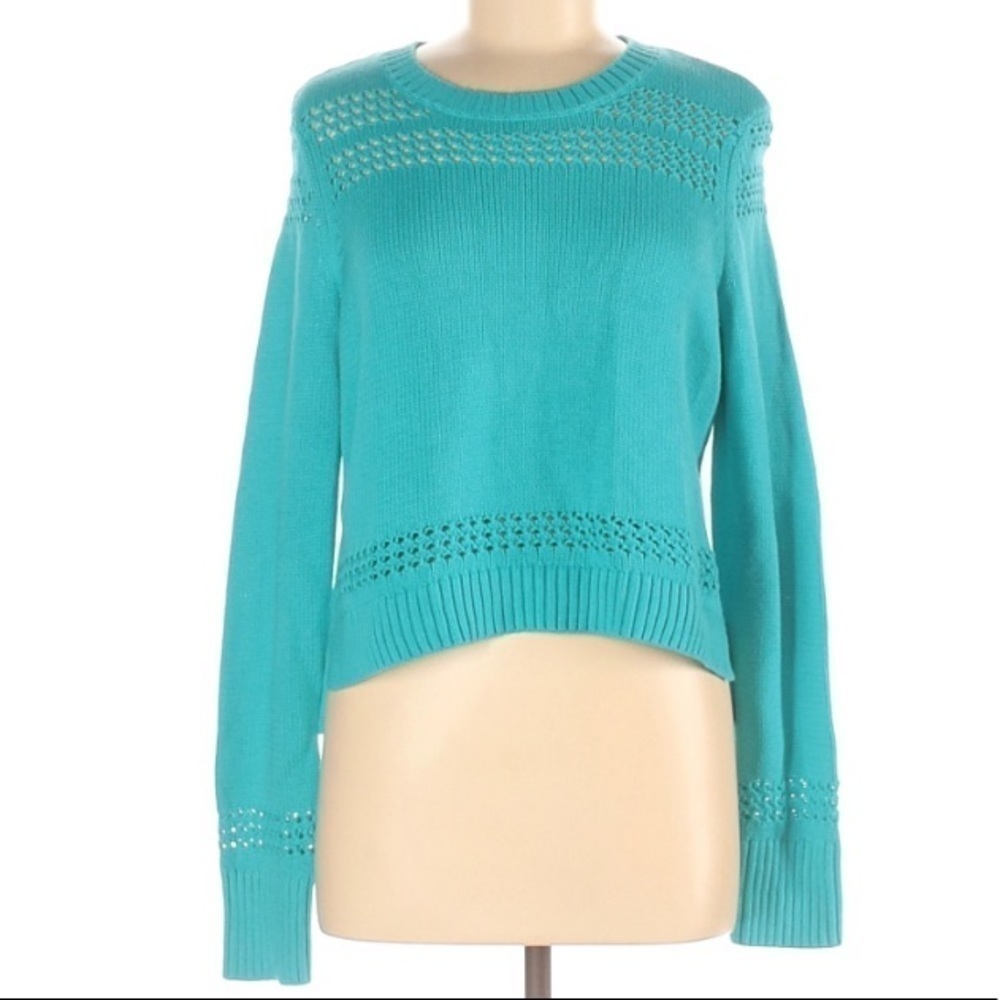 C Wonder Fancy Stitch Aqua Sweater Crewneck Medium women’s pullover top